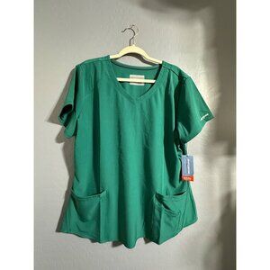 Skechers By Barco Hunter Green 3-Pocket Breeze V-Neck Scrub Top XL